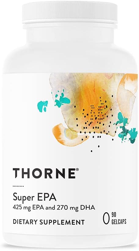 THORNE Super EPA Omega-3 Fatty 425mg and 270mg Supplement 90 Gelcaps