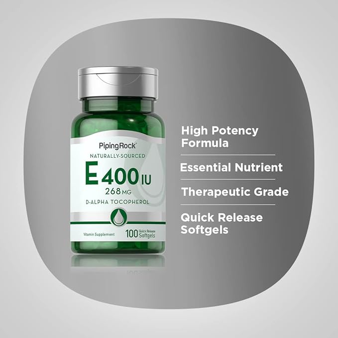 Piping Rock Vitamin E 400 IU Softgels 268mg | 100 Softgel