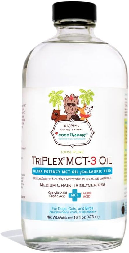 CocoTherapy Triplex MCT-3 Oil, Non-GMO, 100% Pure and Natural, 16 oz.