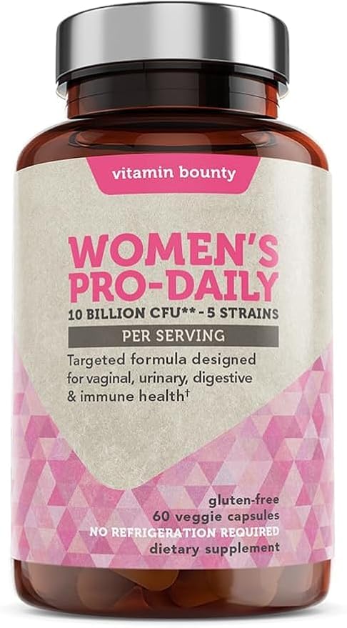 Vitamin Bounty Women's Probiotic & Prebiotic Bundle: Vaginal & Digestive Health Support, pH Balance with Cranberry, Ashwagandha, Delayed-Release Capsules