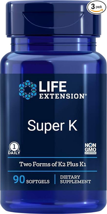 Life Extension Super K with Advanced K2 Complex 90 Softgels (3 Pack)