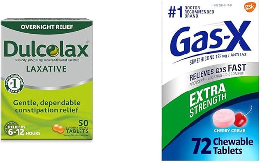 Dulcolax Overnight Relief Laxative for Gentle 5 mg 50 Count 125 mg
