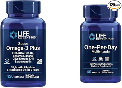 Life Extension Super Omega-3 Plus EPA/DHA 25 Vitamins,