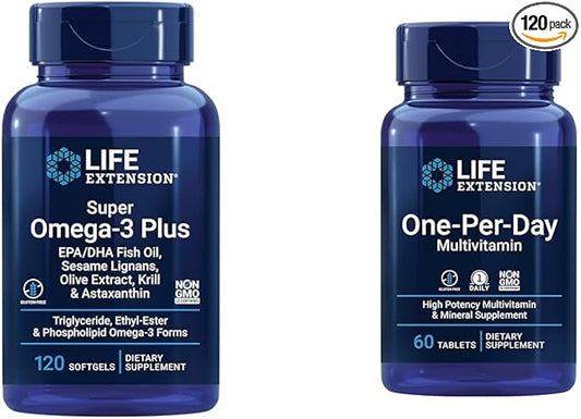 Life Extension Super Omega-3 Plus EPA/DHA 25 Vitamins,