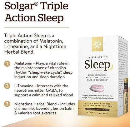 Solgar Triple Action Sleep, 90 Tri-Layer Tablets 90 Servings