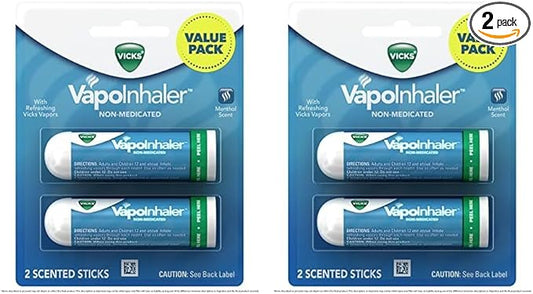 Vicks VapoInhaler, On-The-Go Portable Nasal Inhaler, 2 Scented 2)