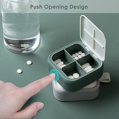 Trunature Healthy Skin Verisol Collagen, 240 Capsules Bundle Pill Oragnizer, Small Cute Pill Container for Medicine, Vitamins, Green