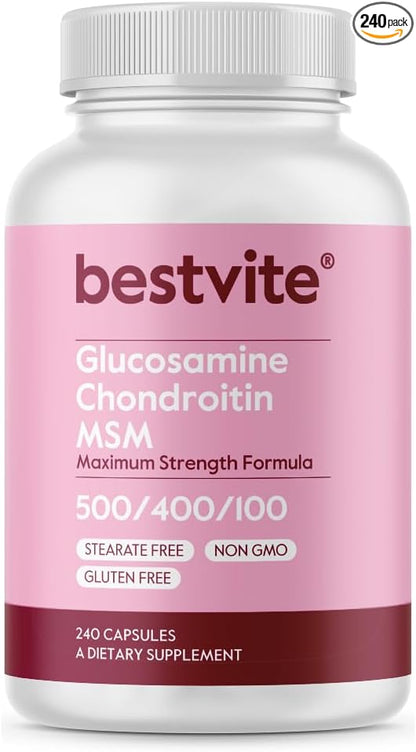 BESTVITE Glucosamine Chondroitin MSM 500/400/100 per (240 Capsules)