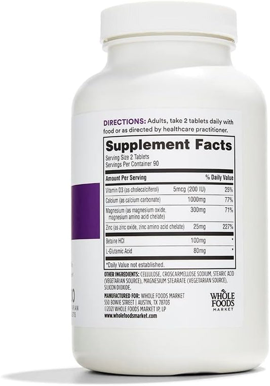 365 by Whole Foods Market, Cal-Mag-Zinc D3, 180 180 Count