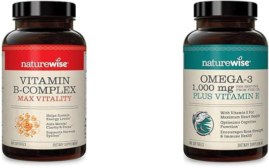 NatureWise Vitamin B Complex 360 Softgels 3 Fish 180ct for
