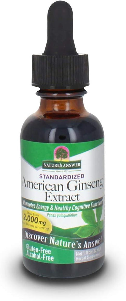 Nature's Answer Ginseng American Root Alcohol-Free, 1-Fluid Ounce