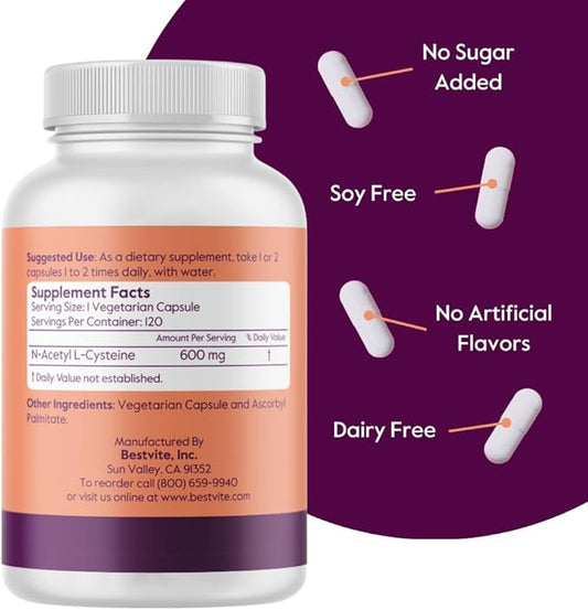 BESTVITE N-Acetyl Cysteine 600mg (NAC) (120 (120 x 2) -