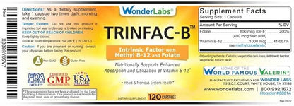 Intrinsic Factor with Folic Acid and Vitamin B-12 1000mcg - 120 Capsules