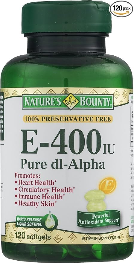 Nature's Bounty E 180mg Pure dI-Alpha 120 Count