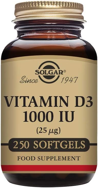 Solgar Vitamin D3 (Cholecalciferol) 25 MCG (1000 IU), 250 Softgels 250 Servings