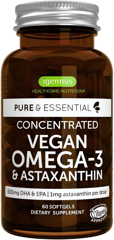 Pure & Essential Vegan Omega 3 600mg DHA 60 Small