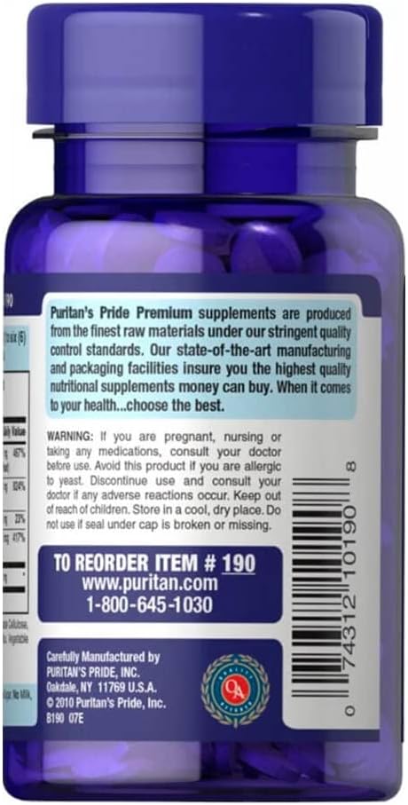 Puritan's Pride Vitamin B-Complex and Vitamin B-12-90 Tablets…
