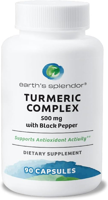 Earth's Splendor Turmeric Complex 500mg 90 Capsules 1.5 Month