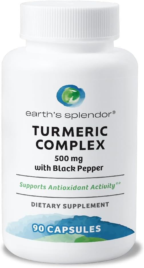 Earth's Splendor Turmeric Complex 500mg 90 Capsules 1.5 Month