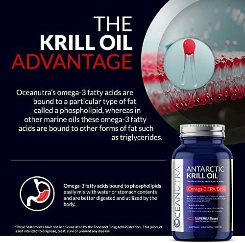 100% Pure Krill Oil 1000mg, Omega 3, Highest 56% Phospholipids,