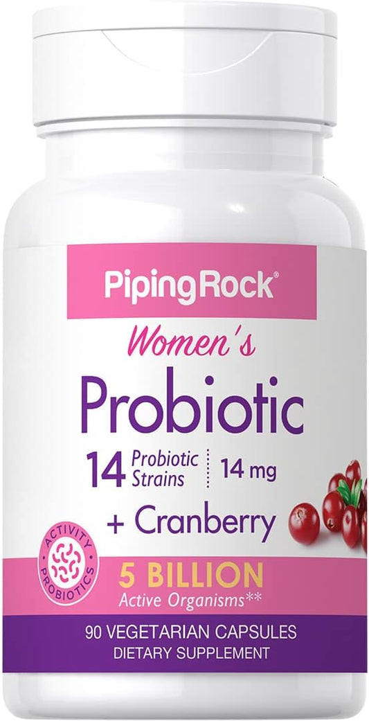 Piping Rock Probiotic with Cranberry for Women 90 Capsules 14 Probiotic