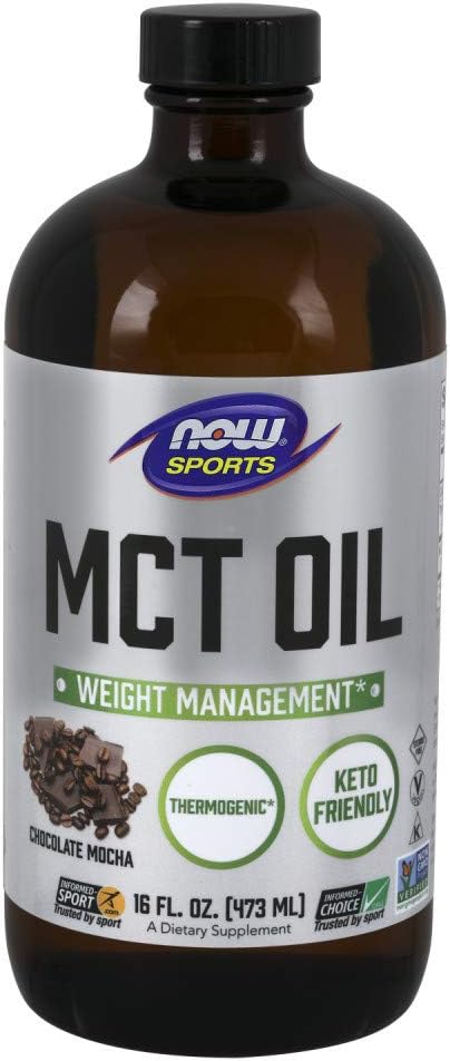 NOW Sports Nutrition, MCT (Medium-chain triglycerides) Oil, Chocolate Mocha, 16-Ounce