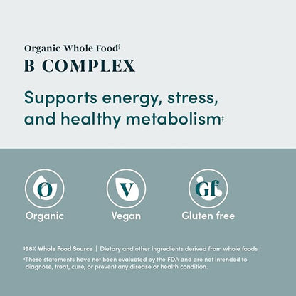 Amazon Elements Organic Whole Food B Complex, 60 Tablets (Pack of 2)