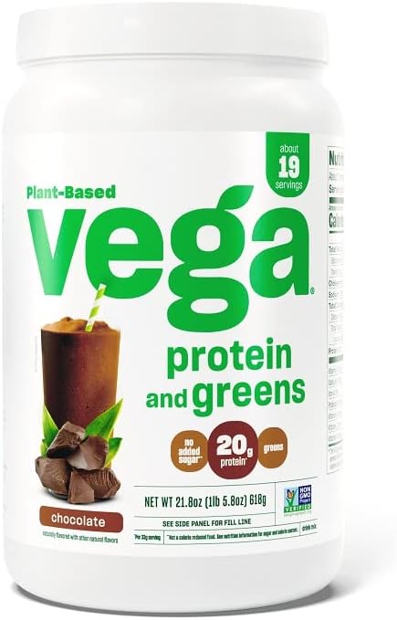 Vega Protein and Greens Protein Powder (19 Servings) 20g Plant 1.4lb (Packaging