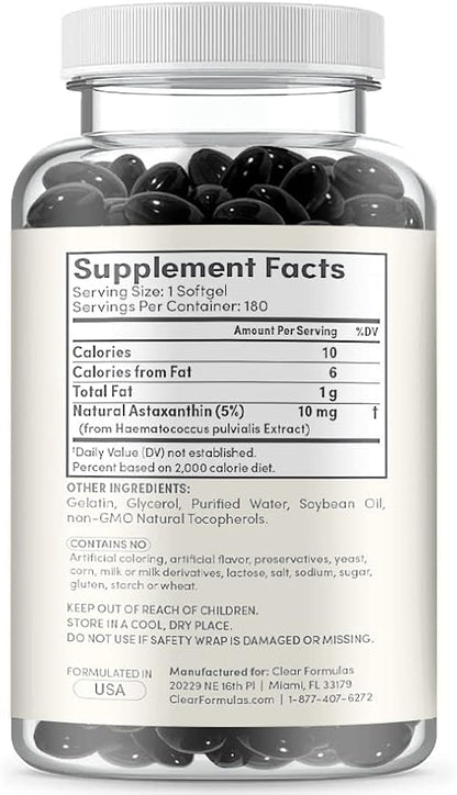 ClearFormulas Astaxanthin 10mg 180 Softgels Max