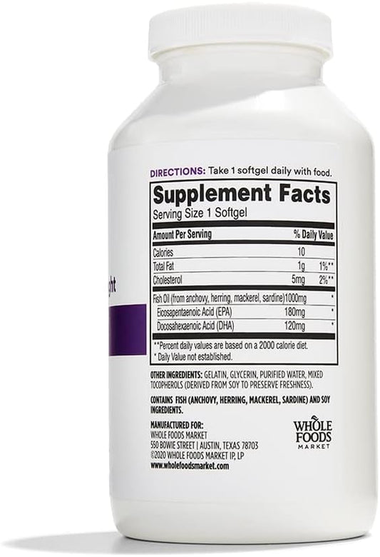 365 by Whole Foods Market, Fish 1000 Mg 250 Count