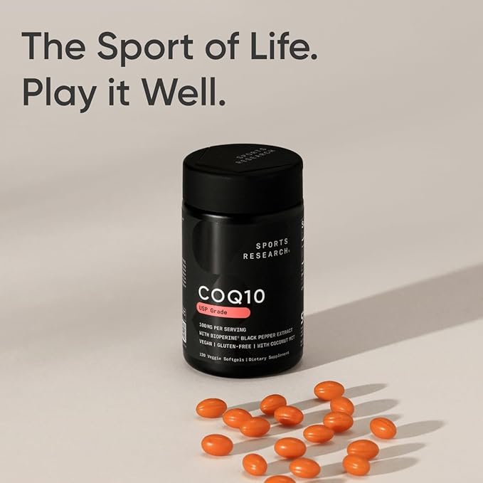 Sports Research CoQ10 (100mg) Enhanced w/Coconut (120 Veggie