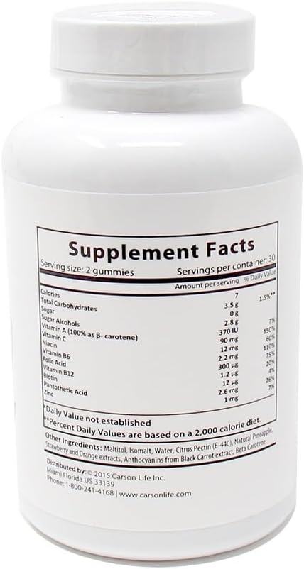 Carson Life Men’s Multivitamin Gummies - 60 Chewable Gummies - Boost Immune System - Sugar Free, Gluten Free Dietary Supplement - Fruit Flavored - Made in The USA (60 Gummies) - Pack of 2