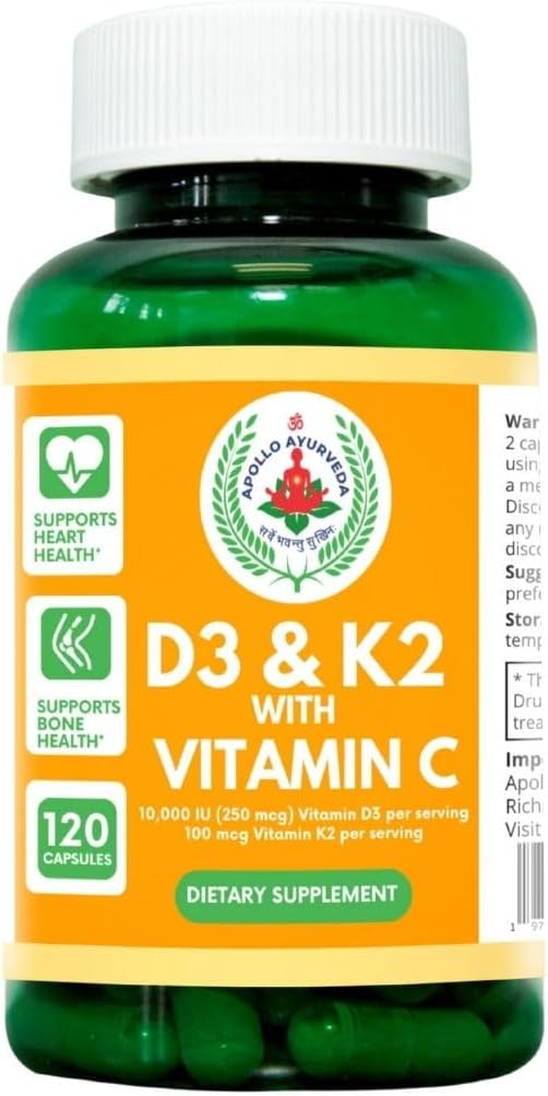 Vitamin D3 10000 IU & Vitamin K2 100 100 mcg 120 Capsules