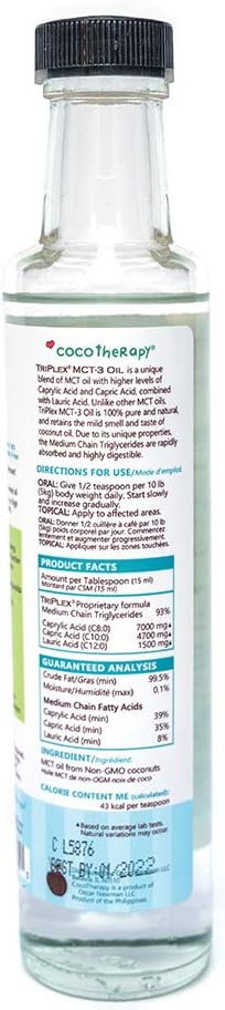 CocoTherapy Triplex MCT-3 Oil, Non-GMO, 100% Pure and Natural, 8 oz.