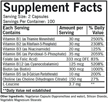 Kirkman B-Complex with CoEnzymes R5P & P5P 200 Vegetarian