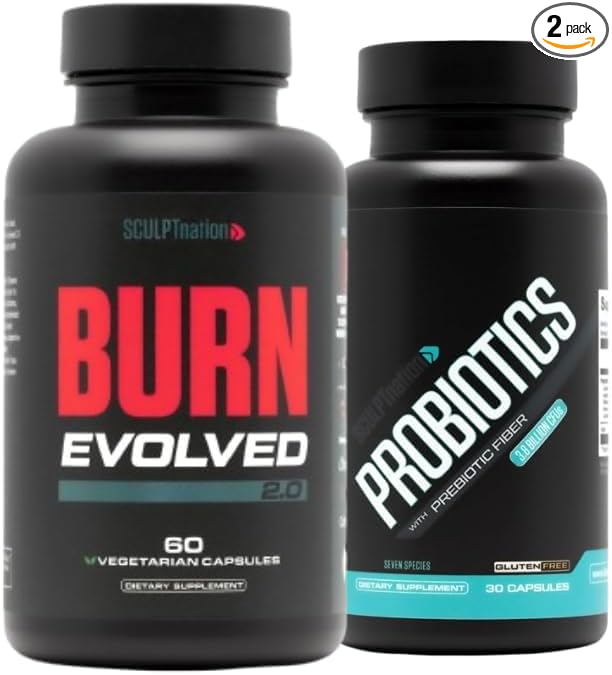 Sculpt Nation by V Shred Burn Evolved 2.0 and Premium Probiotics Bundle