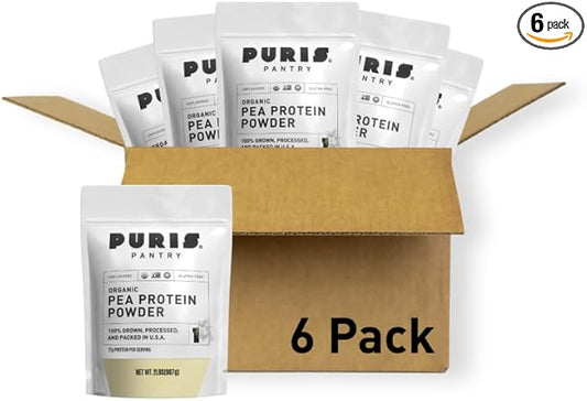 PURIS® Organic Pea Protein Powder, 100% 2 LB (2 Pound 6), Unflavored)