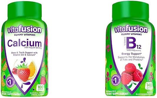 Vitafusion Chewable Calcium and Vitamin B12 #1 Gummy 50 Day 70 Day B12