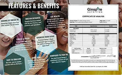 The Very Best Vegan Omega 3 Supplement 120 Capsules 2 Pack 3 Supplement