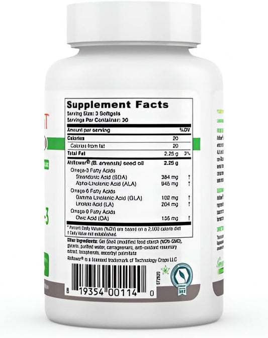 Greens First PRO Ahiflower Oil Vegan Omega-3-2250 mg - Contains Omega-3 Stearidonic Acid SDA - Gamma Linolenic Acid GLA - No Soy or Corn Oil - Non-GMO - 30 Day Supply