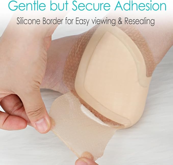 Heel Silicone Foam Dressing Heel Ulcer 8"x 8" 8" (Pack 1)