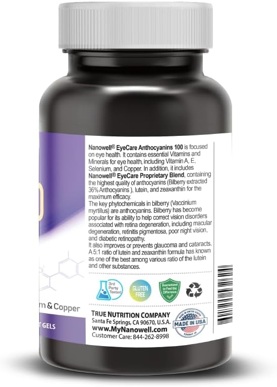 EyeCare Anthocyanins 100 60 Softgels 1 Bottle 2 Months (60 Count)
