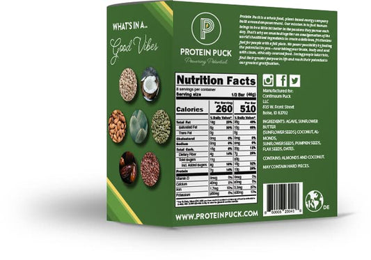 Protein Puck Plant Based Bars 13 grams 4 Count (1 Pack)