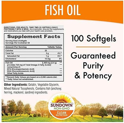 Sundown Fish Oil Extra Strength 1200 100 Count 2)