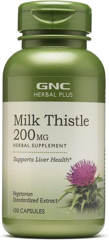 GNC Herbal Plus Milk Thistle, 200mg, 100 ea