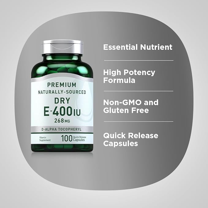 Piping Rock Dry Vitamin E 400 IU 268mg | 100 Capsules