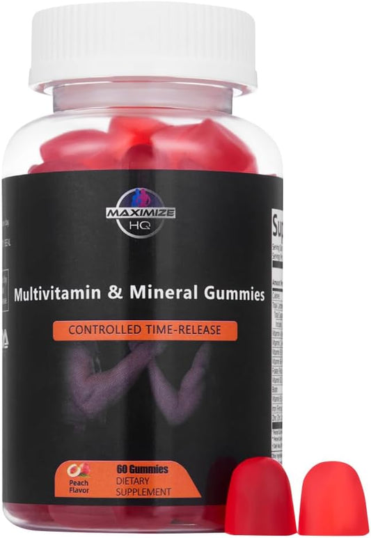 Multi-Vitamin & Mineral Gummies - All Essential Vitamins & Minerals - Time-Release Formula - Fruit Juice Extract - Gluten Free