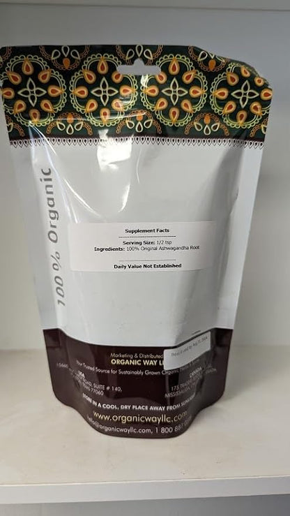 Organic Way Ashwagandha Root Cut & (1/2LBS / 8Oz.)