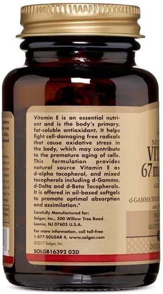 Solgar Vitamin E 67 mg (100 100 Mixed 100 Servings