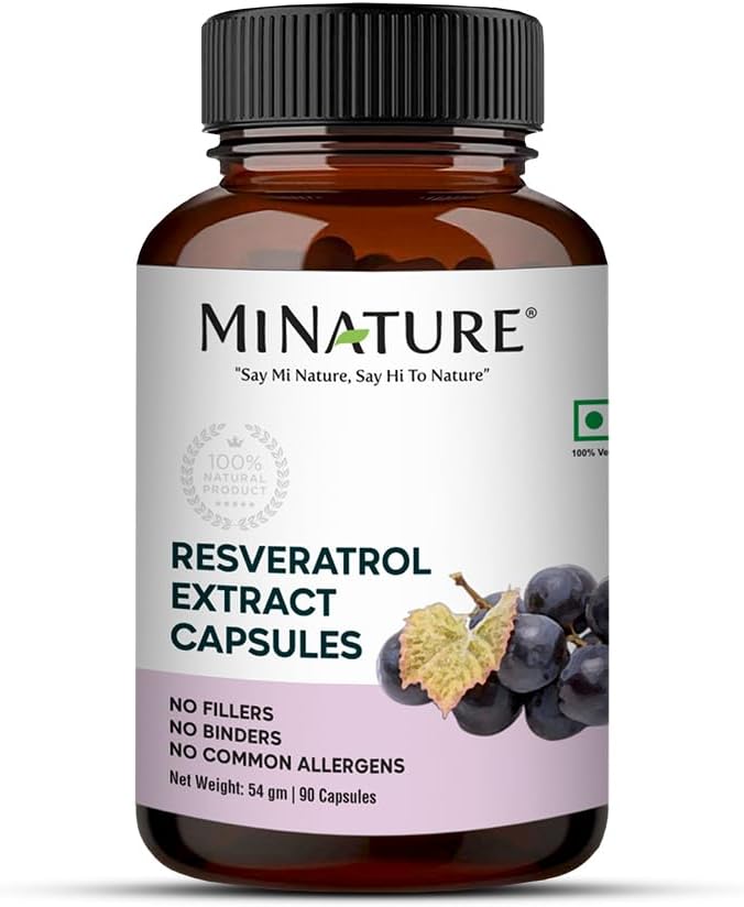 minature Resveratrol Extract Capsules supplements|500mg, 90 90 Veg 45 days 54g |
